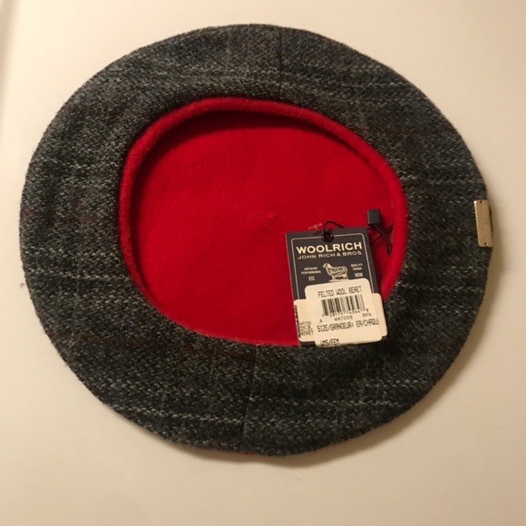 Woolrich Felted Wool Beret John Rich & Bros made in ItalyNWT - Picture 2 of 4